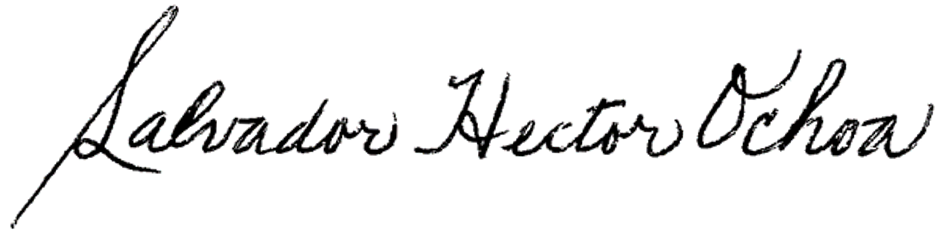 President Ochoa Signature