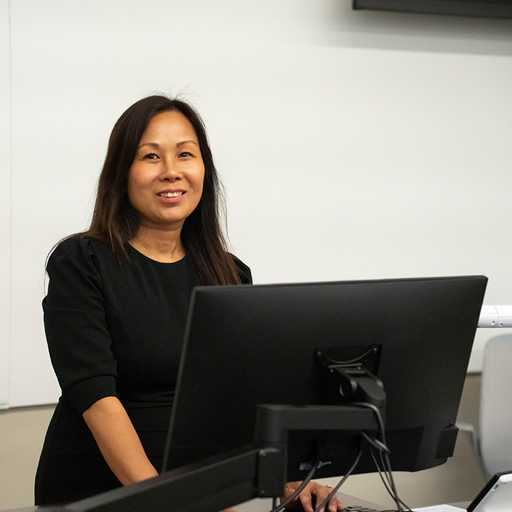 Dr. Braaten at Computer 