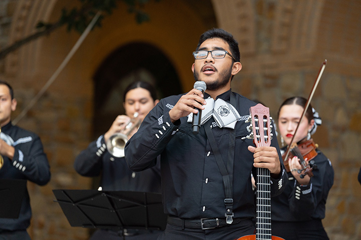 Student Singing Vocals for Mariachi